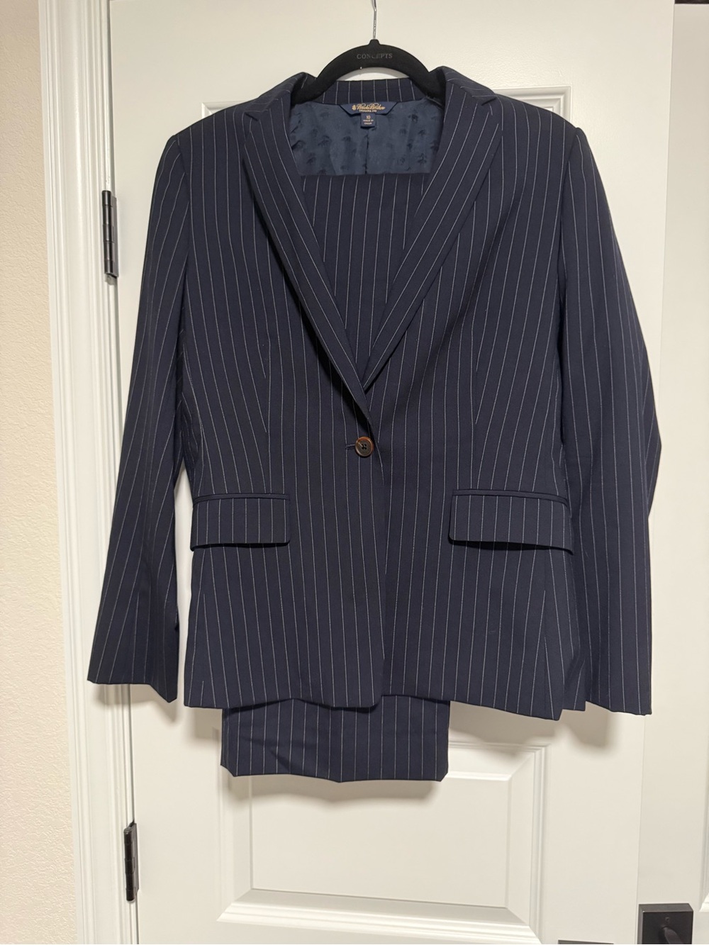 Brooks Brothers Navy Pinstripe Women's Pantsuit